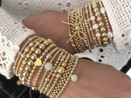 Armband Zehra VI met dubbele lagen real gold plated balletjes