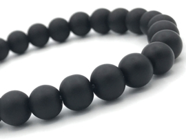 Heren armband Thomas met matte zwarte onyx edelsteen