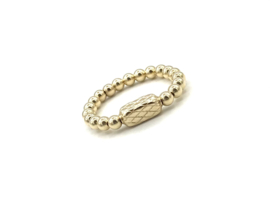 Stretch ring Pineapple met real gold plated balletjes