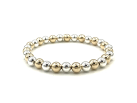 Armband Kim met Sterling zilveren en real gold plated balletjes 6 mm basis collectie