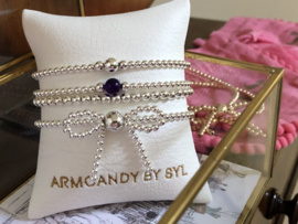 Armband Bow zilver met strikje van 925 Sterling zilveren bolletjes