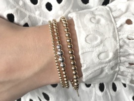 Armband Roos met real gold plated en Sterling zilveren balletjes