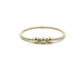 Armband Donna met real gold plated balletjes en Zirkonia