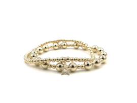 Armband Marije met grote en kleine real gold plated balletjes