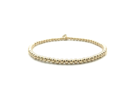 Armband met real gold plated balletjes 3 mm basis collectie