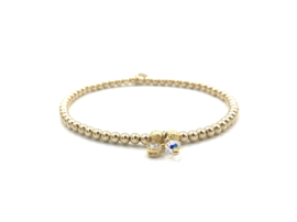 Armband Sofie met real gold plated balletjes en bedeltjes van Swarovski crystal en Zirkonia