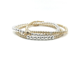 Armband Ivy met Sterling zilveren en real gold plated balletjes