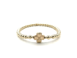 Armband Clover met real gold plated balletjes en klavertje vier