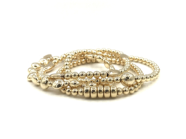 Armband Syll met platte en ronde real gold plated balletjes