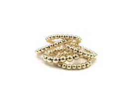 Stretch basis ring Noémi big met real gold plated balletjes
