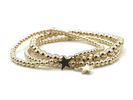 Armband sparkling Star met ster en real gold plated balletjes