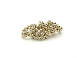Stretch ring Zehra IV met dubbele lagen real gold plated balletjes