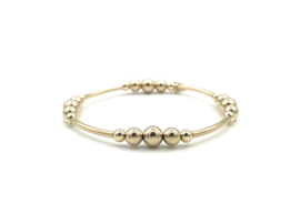 Armband Noa met real gold plated balletjes en buisjes