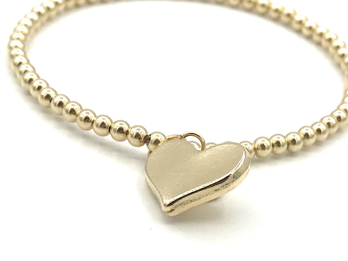 Armband Sifra met real gold plated balletjes en hartjes bedel