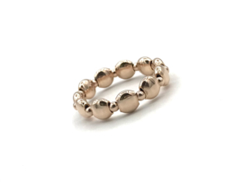 Stretch ring Giulia small met platte rosé real gold plated balletjes