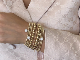 Armband Nova met real gold plated bolletjes en glitterbol