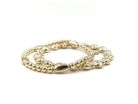 Armband Florine met platte ovale en ronde real gold plated balletjes