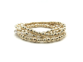 Armband Khadija met crystal en ovale real gold plated balletjes