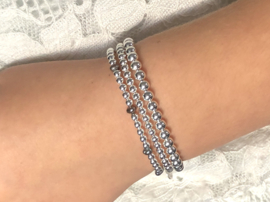 Armband Parel black met zoetwaterpareltjes en écht zilveren balletjes