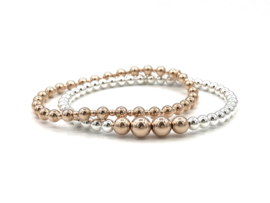 Armband Madelief met Sterling zilveren en real gold plated balletjes