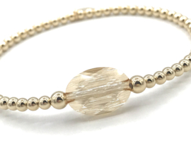 Armband Merle met Swarovski crystal en real gold plated balletjes