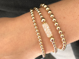 Armband Nour met real gold plated balletjes en Swarovski crystal