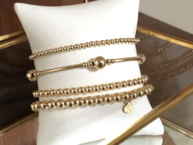 Armband Nora met real gold plated balletjes en buisjes