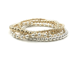 Armband Jette small met ronde- en facet geslepen real gold plated balletjes