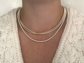 Ketting basis collectie met 3 mm 925 Sterling zilveren balletjes