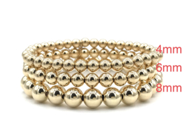 Armband met real gold plated balletjes 6 mm basis collectie