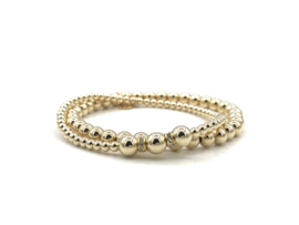 Armband Donna met real gold plated balletjes en Zirkonia