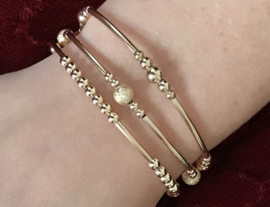 Armband Lotte met real gold plated balletjes en buisjes