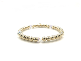 Armband Nisa met real gold plated balletjes en Swarovski crystal