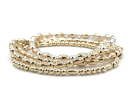 Armband Lisanne met real gold plated ovale en ronde balletjes