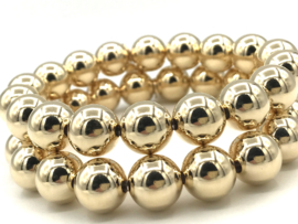 Armband met real gold plated balletjes 10 mm basis collectie