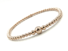 Armband Gigi rosé met rosé real gold plated bolletjes