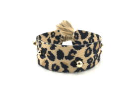 Armband Leopard met real gold plated balletjes