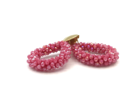 Statement oorsteker gold plated in rood/roze