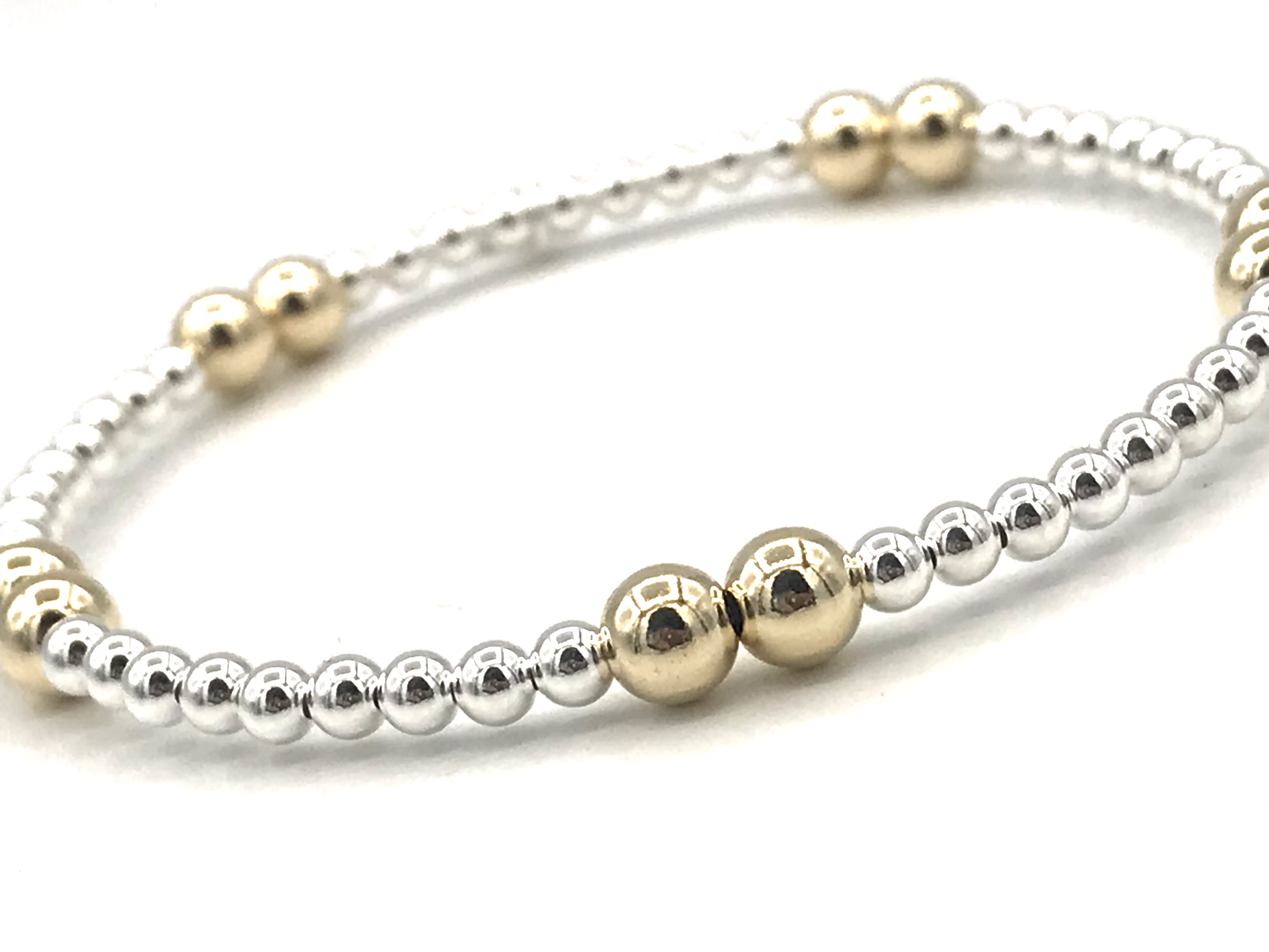 Armband Laurie met 925 Sterling zilveren- en real gold plated balletjes
