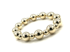 Armband Bobbie big met grote en kleine real gold plated balletjes