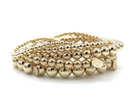 Armband met real gold plated balletjes 6 mm basis collectie