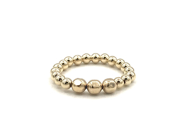 Stretch ring Jette met ronde en facet real gold plated balletjes