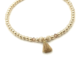 Armband Fiona met real gold plated balletjes en Swarovski crystal