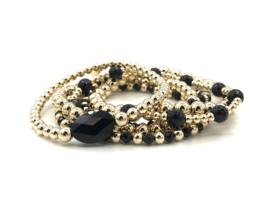 Armband Yasmine met real gold plated balletjes en Swarovski crystal