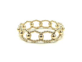 Armband Zehra V met dubbele lagen real gold plated balletjes