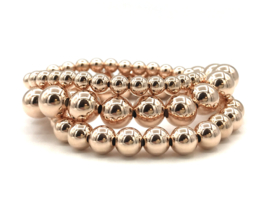 Armband met rosé real gold plated balletjes 10 mm basis collectie