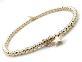 Armband sparkling Star met ster en real gold plated balletjes