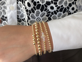 Armband Linn met real gold plated balletjes en Swarovski crystal