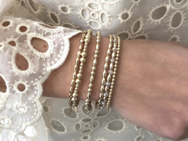 Armband Khadija met crystal en ovale real gold plated balletjes