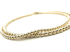 Ketting basis collectie met 6 mm real gold plated balletjes